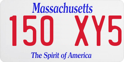 MA license plate 150XY5