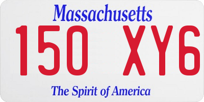 MA license plate 150XY6
