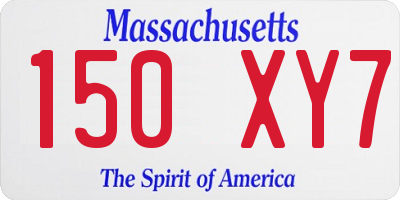 MA license plate 150XY7
