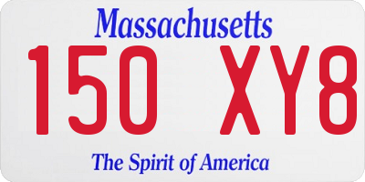 MA license plate 150XY8