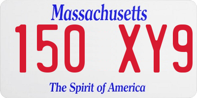 MA license plate 150XY9