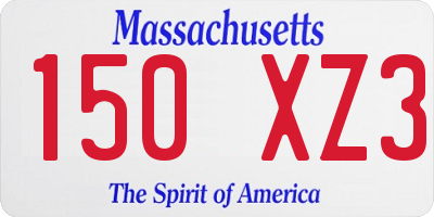MA license plate 150XZ3