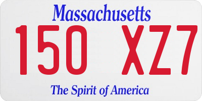 MA license plate 150XZ7