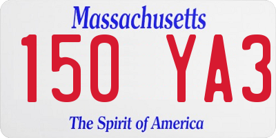 MA license plate 150YA3