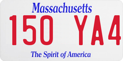 MA license plate 150YA4