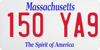 MA license plate 150YA9