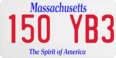 MA license plate 150YB3