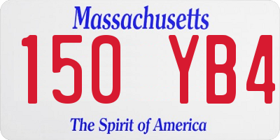 MA license plate 150YB4