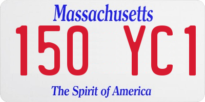 MA license plate 150YC1