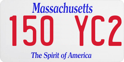 MA license plate 150YC2
