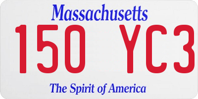 MA license plate 150YC3