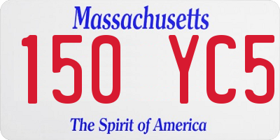 MA license plate 150YC5