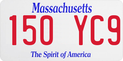 MA license plate 150YC9