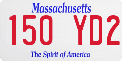 MA license plate 150YD2