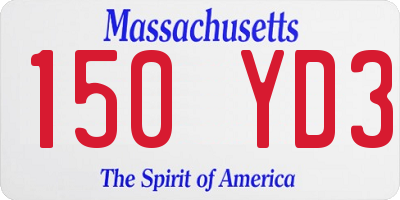 MA license plate 150YD3