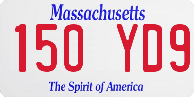 MA license plate 150YD9