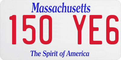 MA license plate 150YE6