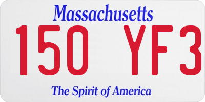 MA license plate 150YF3