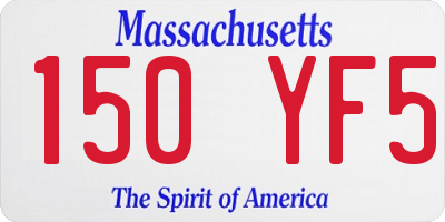 MA license plate 150YF5