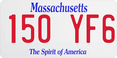 MA license plate 150YF6