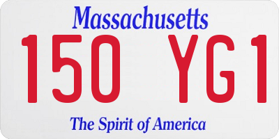 MA license plate 150YG1