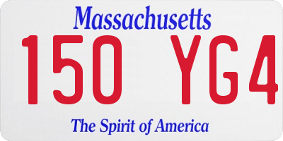 MA license plate 150YG4