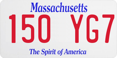 MA license plate 150YG7