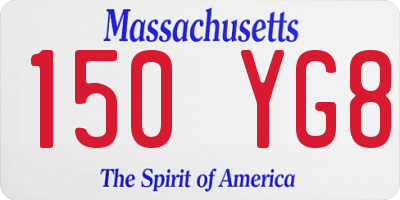 MA license plate 150YG8