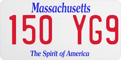 MA license plate 150YG9