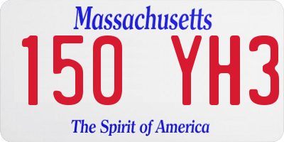 MA license plate 150YH3