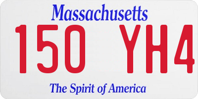 MA license plate 150YH4