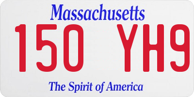 MA license plate 150YH9