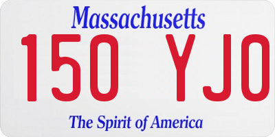 MA license plate 150YJ0