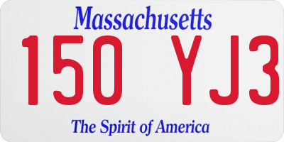 MA license plate 150YJ3