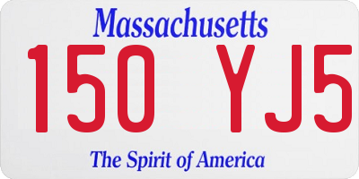 MA license plate 150YJ5