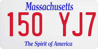 MA license plate 150YJ7