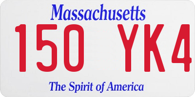 MA license plate 150YK4