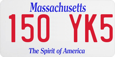 MA license plate 150YK5