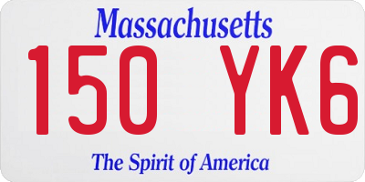 MA license plate 150YK6