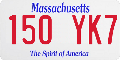 MA license plate 150YK7