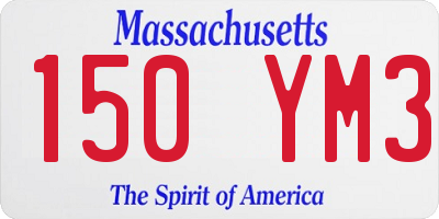 MA license plate 150YM3