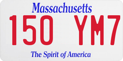 MA license plate 150YM7