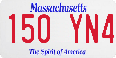 MA license plate 150YN4