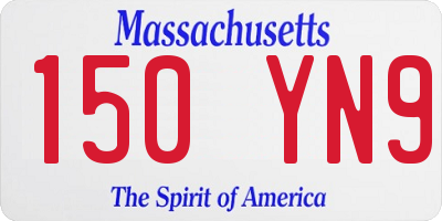 MA license plate 150YN9