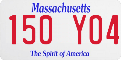 MA license plate 150YO4