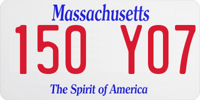 MA license plate 150YO7