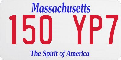 MA license plate 150YP7