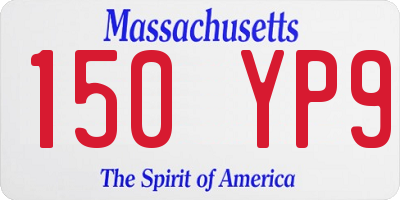 MA license plate 150YP9
