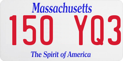 MA license plate 150YQ3