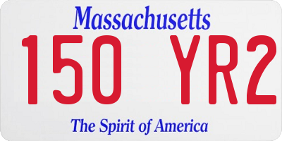 MA license plate 150YR2